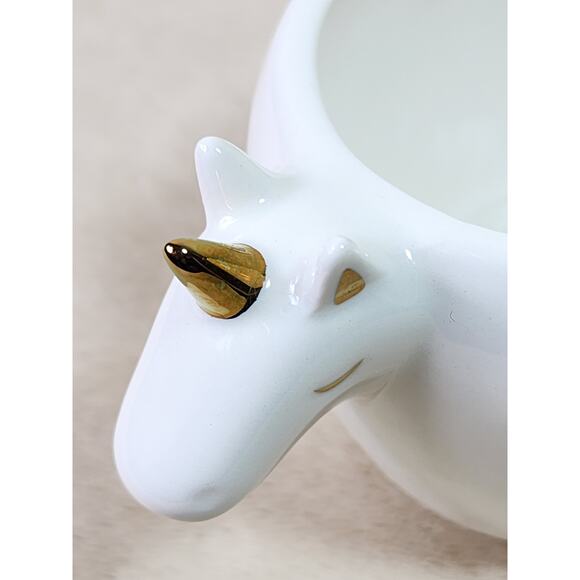 Opalhouse Unicorn Coffee Mug Teacup 12oz Stoneware Home Deco 7 1/2" White Gold - Picture 12 of 13